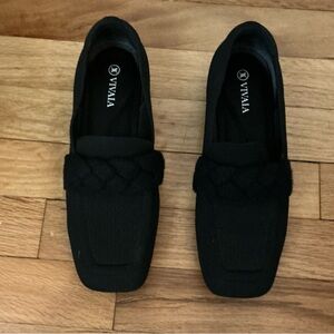 VIVAIA Black Loafers with Knot Detail. Size 7.